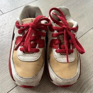 Kids Red and Tan Sneakers